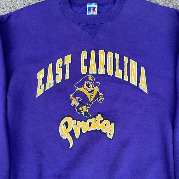 Vintage ECU Russell East Carolina Pirates sweatshirt crewneck size large - Picture 2 of 6